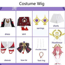 Load image into Gallery viewer, Yae Miko Full Set Guuji Yae Cosplay Costume Wig Earning Headwear Ears Tail for Comic Con
