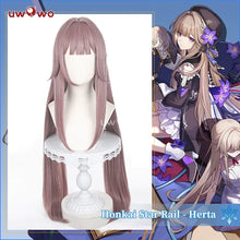 Load image into Gallery viewer, IN STOCK UWOWO Game Honkai: Star Rail Cosplay Herta Cosplay Wig 50CM Long Gray-Pink Long Hair Heat Resistant
