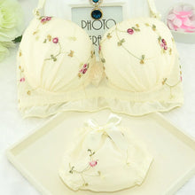 Load image into Gallery viewer, Women Underclothes Young Girl Underwear Bras A B cup Lingerie set With Brief Sexy Lingerie Lace Embroidery Bowknot Bra Sets
