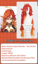 Load image into Gallery viewer, UWOWO Mavuika Wig Game Genshin Impact Mavuika “Pyro Archon” Cosplay Wig Orange Hair Long Hair Halloween Wig
