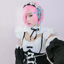 Load image into Gallery viewer, Anime Ram/Rem Lolita Maid Cosplay Costumes Vestido Re:zero Kara Hajimeru Isekai Seikatsu Halloween Costumes for Women Loli Dress
