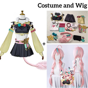 Genshin Impact Varesa Cosplay Costume Wig Skirt Headwear Tail Natlan Collective of Plenty Halloween Party for Women Girls