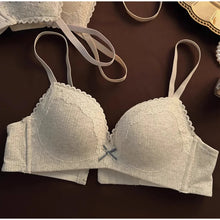 Load image into Gallery viewer, Sexy Lace Floral Bra Set Comfortable Non-steel Ring Beauty Back Small Breasts Gathered Up Support Anti-sagging Teenage Bra Set
