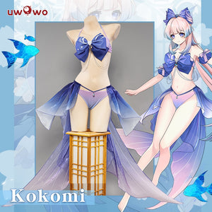 UWOWO Kokomi Cosplay Siwmsuit S-XL Genshin Impact Fanart Kokomi Sangonomiya Swimsuit Cosplay Exclusive Outfit Halloween
