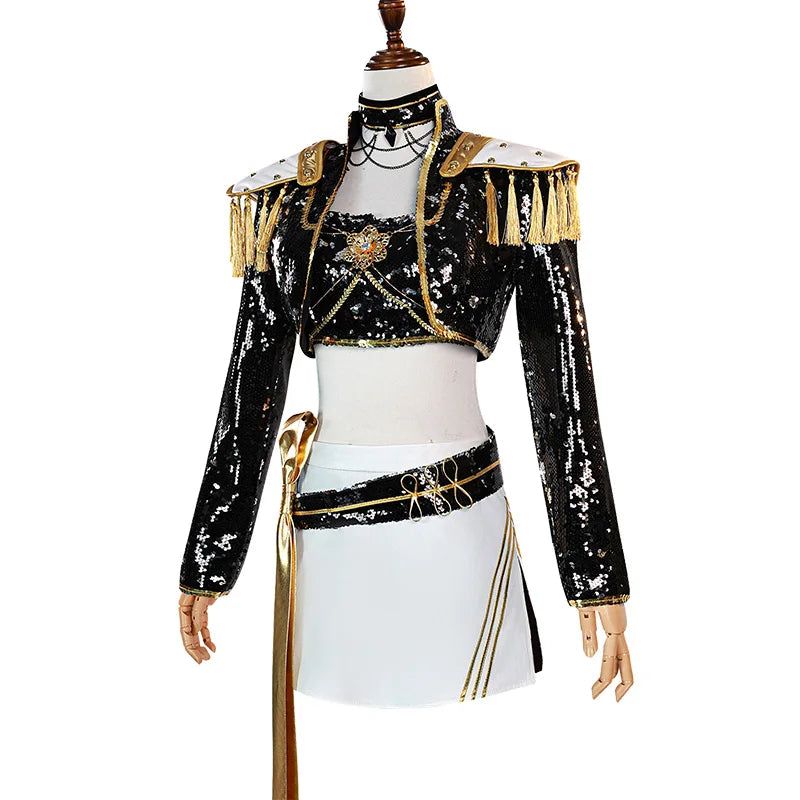 UWOWO Mira Cosplay Collab Series: Kpop Huntrix Mira GOLDEN Performance Black Suit Cosplay Costume XS-3XL Halloween Costume