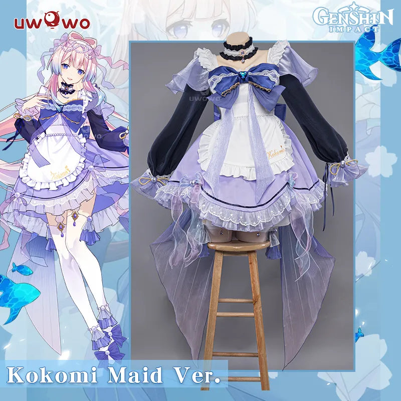 In Stock Kokomi Cosplay Maid Dress Genshin Impact Cosplay Maid Halloween Costumes Artist's Exclusive Cosplay Girl Outift