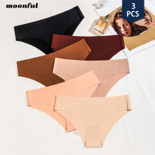 Load image into Gallery viewer, 3 Pcs Set Seamless Panties for Women Breathable Low Waist Sexy Underwear Solid Silk Briefs Invisible Seamless Panties Woman
