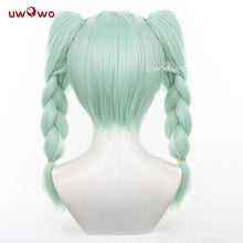 Load image into Gallery viewer, UWOWO V Singerr Mikku Cute Bunny Women Cosplay Wig With Ponytails Light Green Hair 45CM
