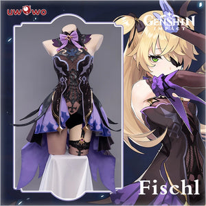 In Stock UWOWO Fischl Cosplay Costume Game Genshin Impact Cosplay Halloween Christmas Cosrtume Carnival Full Set Party Outfits