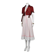 Load image into Gallery viewer, Game FF7 Adult Aerith Gainsborough Costume Cosplay Final Fantasy Remake Halloween Outfit Fancy Women Red Jacket Pink Dress
