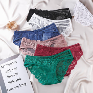 Women Lace Sexy Floral Panties Girls Low-Rise Underwear Ladies Comfortable Transparent Underpants Female Lingerie 2022