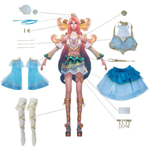 ROLECOS LOL Prestige Ocean Song Seraphine Swimsuit Seraphine Sexy Summer Cosplay Costume Women Swimwear Girl Outfit Full Set