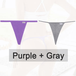 2PCS/Set Cotton Panties Sexy G-String Women&#39;s Underwear T-Back Lingerie for Female Panties Underpants Briefs Thong Intimates