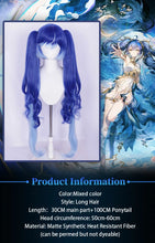 Load image into Gallery viewer, UWOWO IUNO Wig Game Wuthering Waves WuWa IUNO Cosplay Wig Long Hair Blue Hair Halloween Wig
