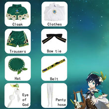 Load image into Gallery viewer, Genshin Impact Venti Cosplay Costume Uniform Wig Shoes Cosplay Anime Chinese Style Halloween Costumes For Women Game Wendi Windy
