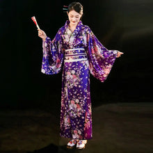 Load image into Gallery viewer, Cosplay Costume Traditional Japanese Kimono Japanese Style Printed Floral Sakura Girl Kimono Dress Asian Elegance
