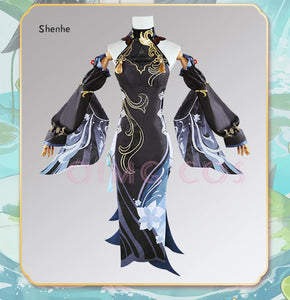 Frostflower Dew Shenhe Cosplay Costume Genshin Impact Adult Uniform Wig Anime Halloween Costumes Women Game Character Outfit