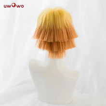 Load image into Gallery viewer, UWOWO Zenitsuu Cosplay Wig 25cm Short Yellow Orange Gradient Demonn Slaying Hair
