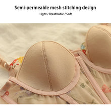 Load image into Gallery viewer, Sexy Embroidery Lingerie Lace Floral Women Underwear Bones Push Up Bra Romantic Girl Bras And Panties Set Female Beautiful Sets
