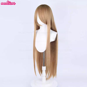 High Quality Anime 100Cm Long Staight Cosplay Wig Black White Red Pink Brown Gold Blue Blonde Purple Heat Resistant Hair Wigs