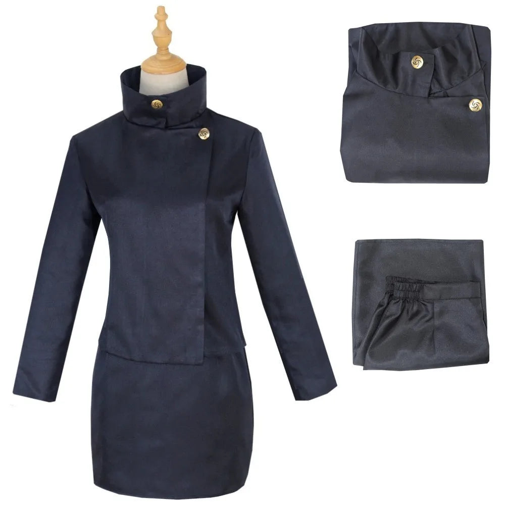 Anime Jujutsu-Kaisen Geto Suguru Cosplay Costume High School Ieiri Shoko Cos Costume Uniform Black Suit Halloween for Men Women