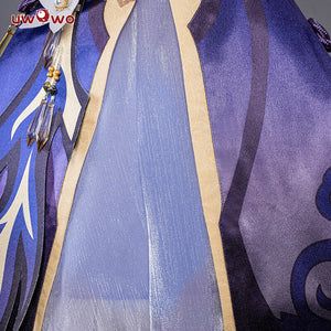 UWOWO Game Genshin Impact Keqing Cosplay Costume Ke Qing Keqing Outfit Yuheng Liyue Qixing Purple Costumes
