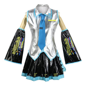 European Size Optimized Version Miku Cosplay Costume Full Set Mikuo Cosplay Dress Uniform  Headwear Props Miku Cosplay Suits