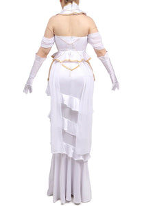 In Stock DAZCOS Anime Overlord Albedo Cosplay Costume Halloween Christmas Costume Cos Women White Dress Overlord Albedo Cosplay
