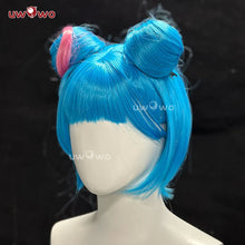 Load image into Gallery viewer, IN STOCK UWOWO Jinx Wig Gme LOL Jinx Buns Hair Arcane S2 Powder/Jinx Alternative Universe AU Cosplay wig Blue Hair
