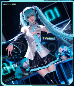 IN STOCK MIKUU Cosplay Costume Game Cosplay 【S-2XL】DokiDoki-R Mikku Cosplay Women Cute Costume MIKUU LED Costume Plus Size