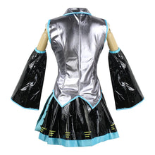 Load image into Gallery viewer, Anime Miku Cosplay Costume Wig Shoes Japan Leather Midi Dress Miku Cosplay Female Halloween Costume Girls JK Uniform Women Men
