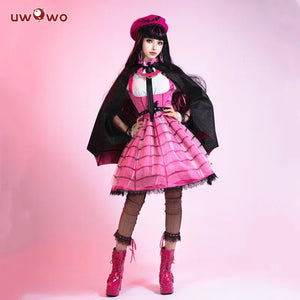UWOWO Monster High: Draculaura Cosplay Costume Pink Suit Vampiree Female Little Devil Cosplay Halloween Costumes