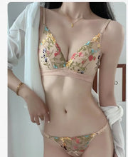 Load image into Gallery viewer, Sexy Embroidery Lingerie Lace Floral Women Underwear Bones Push Up Bra Romantic Girl Bras And Panties Set Female Beautiful Sets
