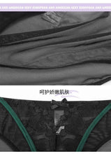 Load image into Gallery viewer, Designer Pure Desire Lingerie French Embroidered Lace Set Minimizing Full Bust Luxury Noir Niche Wedding Gift Unlined Bra Panty
