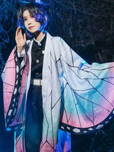 Load image into Gallery viewer, Demon Slayer Anime Kochou Shinobu Cosplay Costume Kisatsutai Women Japanese Haori Uniform Wig Halloween Party Comic Con Outfit
