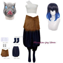 Load image into Gallery viewer, Anime Hashibira Inosuke Cosplay Costume  Inosuke Uniform Wig Pig Mask Halloween Outfit For Women Sexual Conversion Servant Girls
