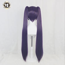 Load image into Gallery viewer, UWOWO Mona Megistus Cosplay Wig Game Genshin Impact Cosplay Astral Reflection 90cm Purple Twin Tail Wig Heat Resistant Halloween
