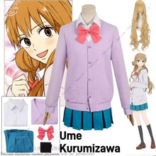 Load image into Gallery viewer, Ume Kurumizawa Anime Kimi ni Todoke From Me to You Cosplay Costume Wig 100CM Disguise Adult Women Shirt Skirt Halloween Daily
