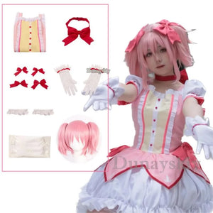 Cosplay Anime Kaname Madoka Cosplay Costume Magica Kaname Dress Wig Kaname Madoka Party Dress Outfits