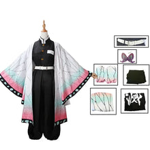 Load image into Gallery viewer, Anime Demon Slayer Kochou Shinobu Cosplay Costume Kimetsu No Yaiba Kochou Uniforms Wigs Hairs Halloween For Kids Adult Cos Party
