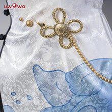 Load image into Gallery viewer, In Stock UWOWO Ganyu Cosplay Genshin Impact Cosplay Fanart: Ganyu Qipao Cheongsam Chinese Traditional Qipao Dress Halloween Cos
