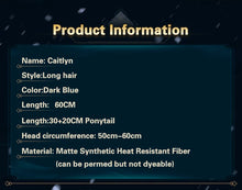 Load image into Gallery viewer, UWOWO League of Legends/LOL: Caitlyn Sheriff of Piltover Cosplay Wig High Quality Dark Blue Hair
