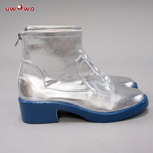 Load image into Gallery viewer, UWOWO Vocaloidd Mikku Snowy Cosplay Shoes Red Boots Silver Boots For Halloween Winter Cosplay
