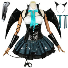 Load image into Gallery viewer, Women Sexy Demon Miku Cosplay Costumes Anime Devil Hatsune Cosplay Uniform Dress Wigs Wings Suit With Horns Tail Halloween Party

