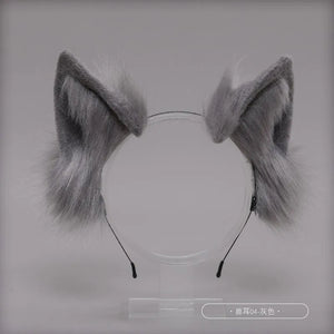 Cat Ear Headband Kawaii Fox Ear Lolita Cosplay Headwear Japanese Fluffy Hair Accessories Adjustable Ear Jk Role Play Headdress