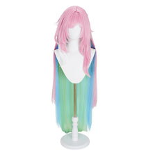 Load image into Gallery viewer, UWOWO Cyrene Wig Game Honkai Star Rail Cyrene Cosplay Wig Long Hair Pink and Blue and Green gradient Hair  Halloween Wig

