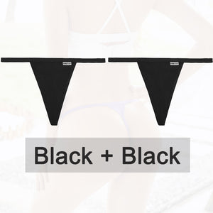 2PCS/Set Cotton Panties Sexy G-String Women&#39;s Underwear T-Back Lingerie for Female Panties Underpants Briefs Thong Intimates