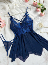 Load image into Gallery viewer, Transparent Red Sexy Lingerie Women&#39;s Underwear See Through Sleepwear Lace Nightdress And Panty Pijamas Sets Female Sexy Nighty
