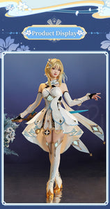 IN STOCK Traveler Lumine Cosplay Costume Game Genshin Impact【S-2XL】DokiDoki-SSR Lumine Cosplay Wig Shoes Halloween Plus Size