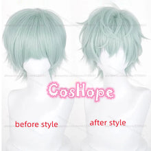 Load image into Gallery viewer, TILL Cosplay Wig 32cm Short Frizzy Green Wig Cosplay Anime Cosplay Wigs Heat Resistant Synthetic Wigs for Halloween Costume
